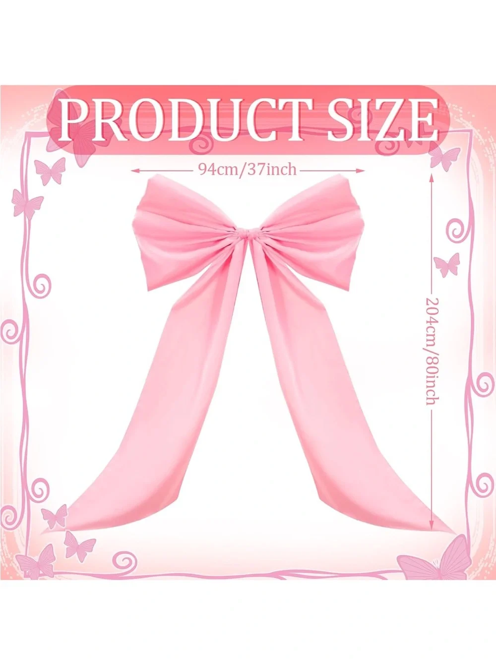 Big Pink Wall Bow Decorations 39 x 72 Inch Giant Birthday Party Decor Ribbon
